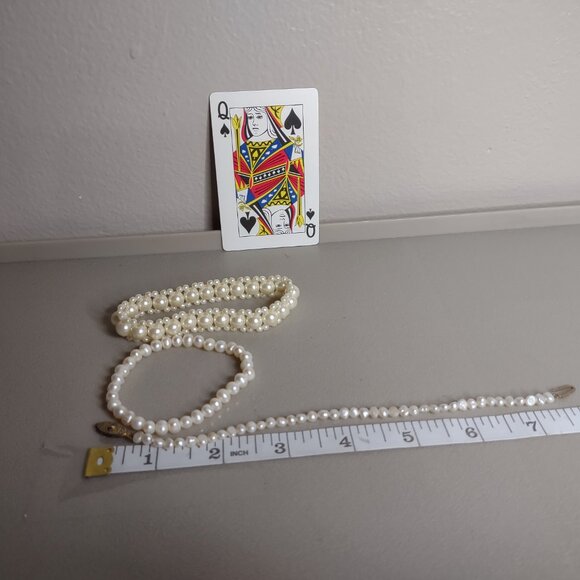 5 Pc Faux Pearl / Pearl Necklace And Bracelet Lot - Picture 11 of 12